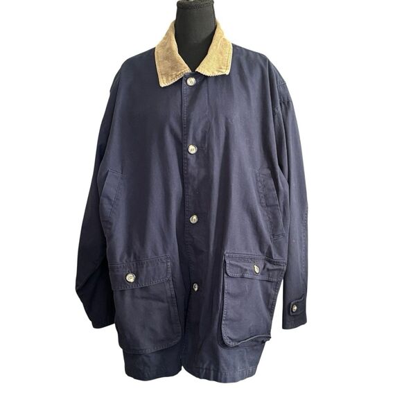 AUSTIN Frontier Vintage Barn Chore Jacket Blue Multi Pocket Lined - Picture 1 of 13